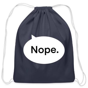Nope Word bubble - Cotton Drawstring Bag - navy - Front