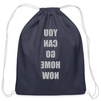 Mirrored Sweat Activated Hidden Text - Cotton Drawstring Bag - navy - Front