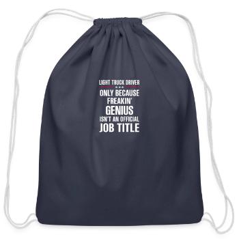 Light Truck Driver Genius Tee - Cotton Drawstring Bag - navy - Front