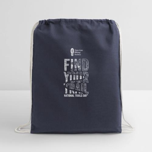 Find Your Trail Topo: National Trails Day - Cotton Drawstring Bag