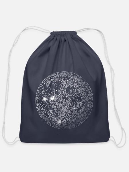 Moon - Cotton Drawstring Bag - navy