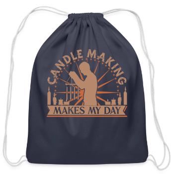 Candle Making makes my day - Cotton Drawstring Bag - navy - Front