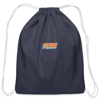 Pride LGBT Queer Sticker - Cotton Drawstring Bag - navy - Front