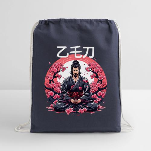 Zen Samurai: Japanese Warrior In Meditation - Cotton Drawstring Bag