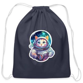 Fantastical Galactic Whiskers - Cotton Drawstring Bag - navy - Front