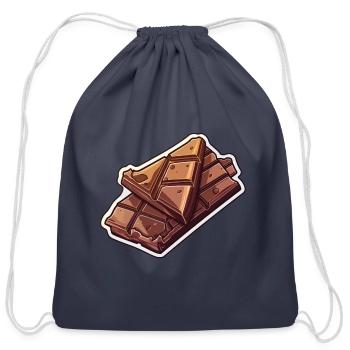 Chocolate Bar - Delicate Decadence - Cotton Drawstring Bag - navy - Front