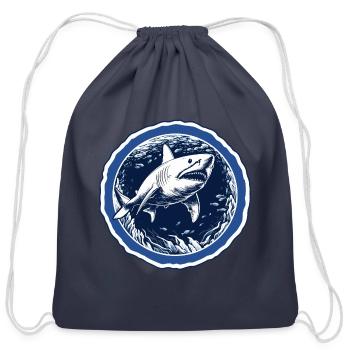 Majestic Depths - Cotton Drawstring Bag - navy - Front