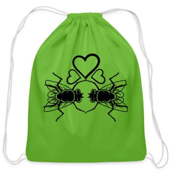 Couple in love house - Cotton Drawstring Bag - clover - Front