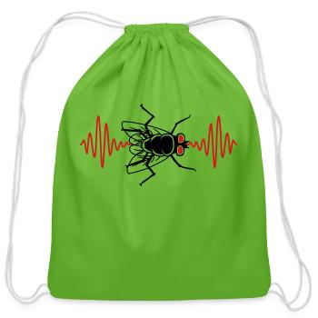 pulse house fly small - Cotton Drawstring Bag - clover - Front