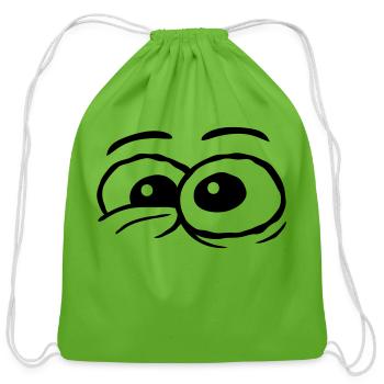 design comic eyes crazy - Cotton Drawstring Bag - clover - Front