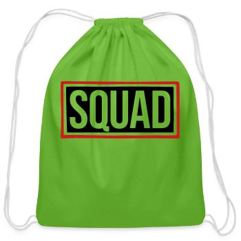 Squad text leader sign - Cotton Drawstring Bag - clover - Front