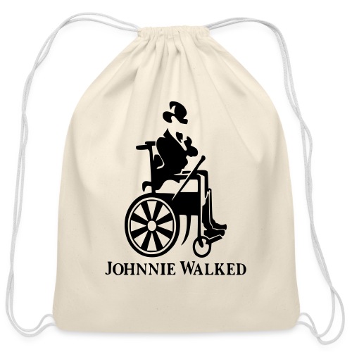 Johnnie Walked, Wheelchair fun, whiskey and roller - Cotton Drawstring Bag