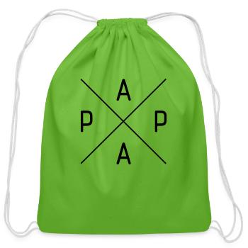 papa - Cotton Drawstring Bag - clover - Front