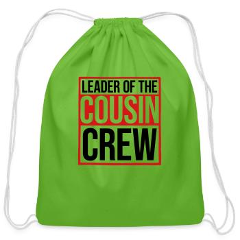 Leader Cousin Crew Team - Cotton Drawstring Bag - clover - Front
