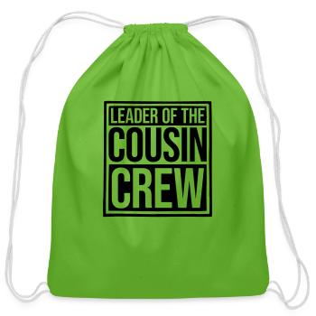 Leader Cousin Crew Team - Cotton Drawstring Bag - clover - Front