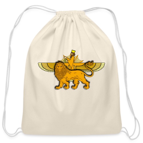 Lion Sun Faravahar - Cotton Drawstring Bag