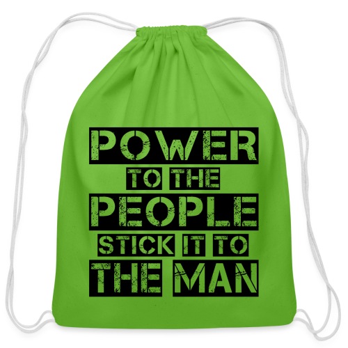People Power | Black - Cotton Drawstring Bag