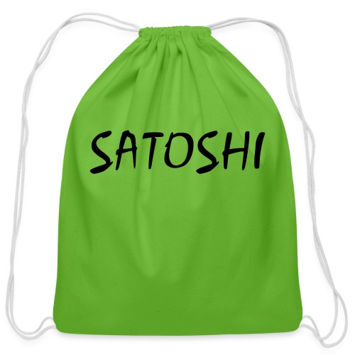 Satoshi only name stroke btc founder nakamoto - Cotton Drawstring Bag