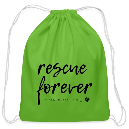 Rescue Forever Cursive Large - Cotton Drawstring Bag
