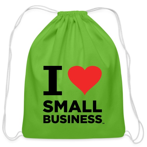 I Heart Small Business (Black & Red) - Cotton Drawstring Bag