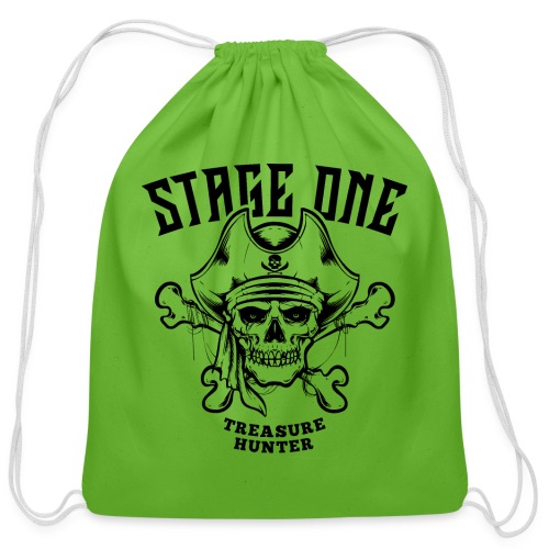 pirate skull bones treasure - Cotton Drawstring Bag