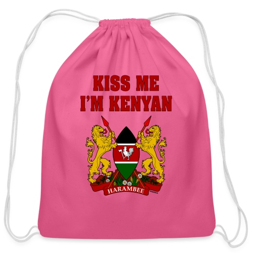 Kiss Me, I'm Kenyan - Cotton Drawstring Bag