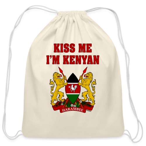 Kiss Me, I'm Kenyan - Cotton Drawstring Bag