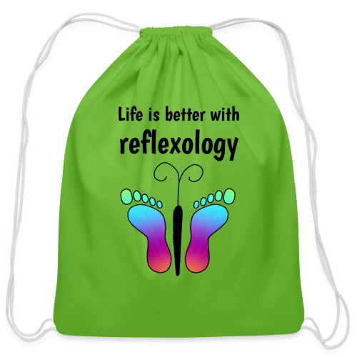 Life is better with reflexology butterfly - Cotton Drawstring Bag