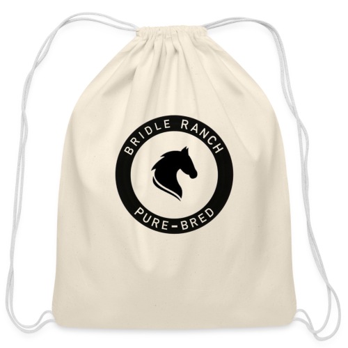 Bridle Ranch Pure-Bred (Black Design) - Cotton Drawstring Bag