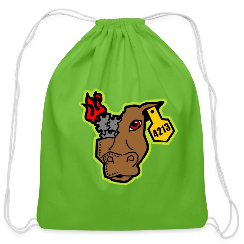 MetalCowRobotics Logo with Green Outline - Cotton Drawstring Bag