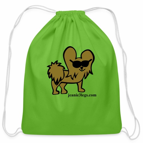 Jeanie the Three-Legged Dog - Cotton Drawstring Bag
