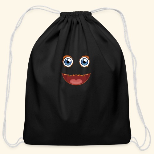 Fuzzy Puppet Face - Cotton Drawstring Bag