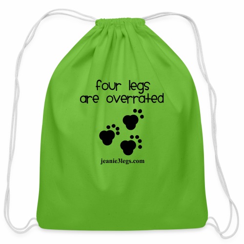 Jeanie Paw Prints Four Legs Are Overrated - Cotton Drawstring Bag