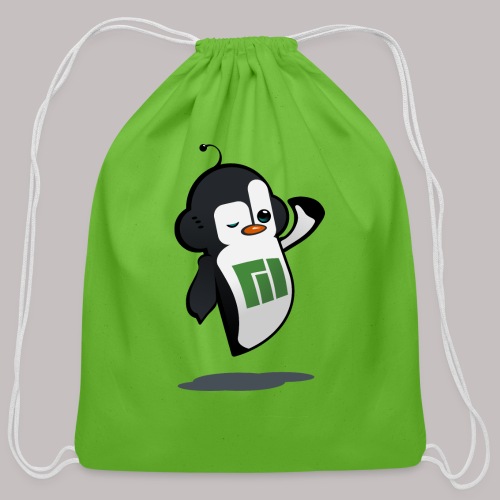 Manjaro Mascot wink hello left - Cotton Drawstring Bag