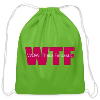 WOW! That's Fantastic - Cotton Drawstring Bag - clover - Front