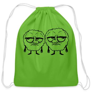 Team 2 monster annoyed - Cotton Drawstring Bag - clover - Front