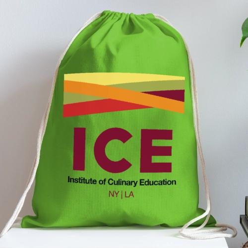 ICE Logo - Black Font - Cotton Drawstring Bag