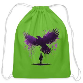 Rise of the Raven - Cotton Drawstring Bag - clover - Front