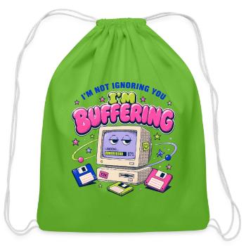 Buffering Buddy: Retro Computer - Cotton Drawstring Bag - clover - Front