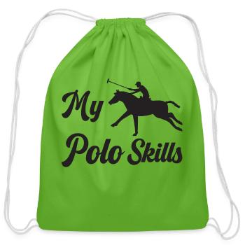 My polo skills - Cotton Drawstring Bag - clover - Front