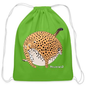 Rollin' Wild - Cheetah - Cotton Drawstring Bag - clover - Front
