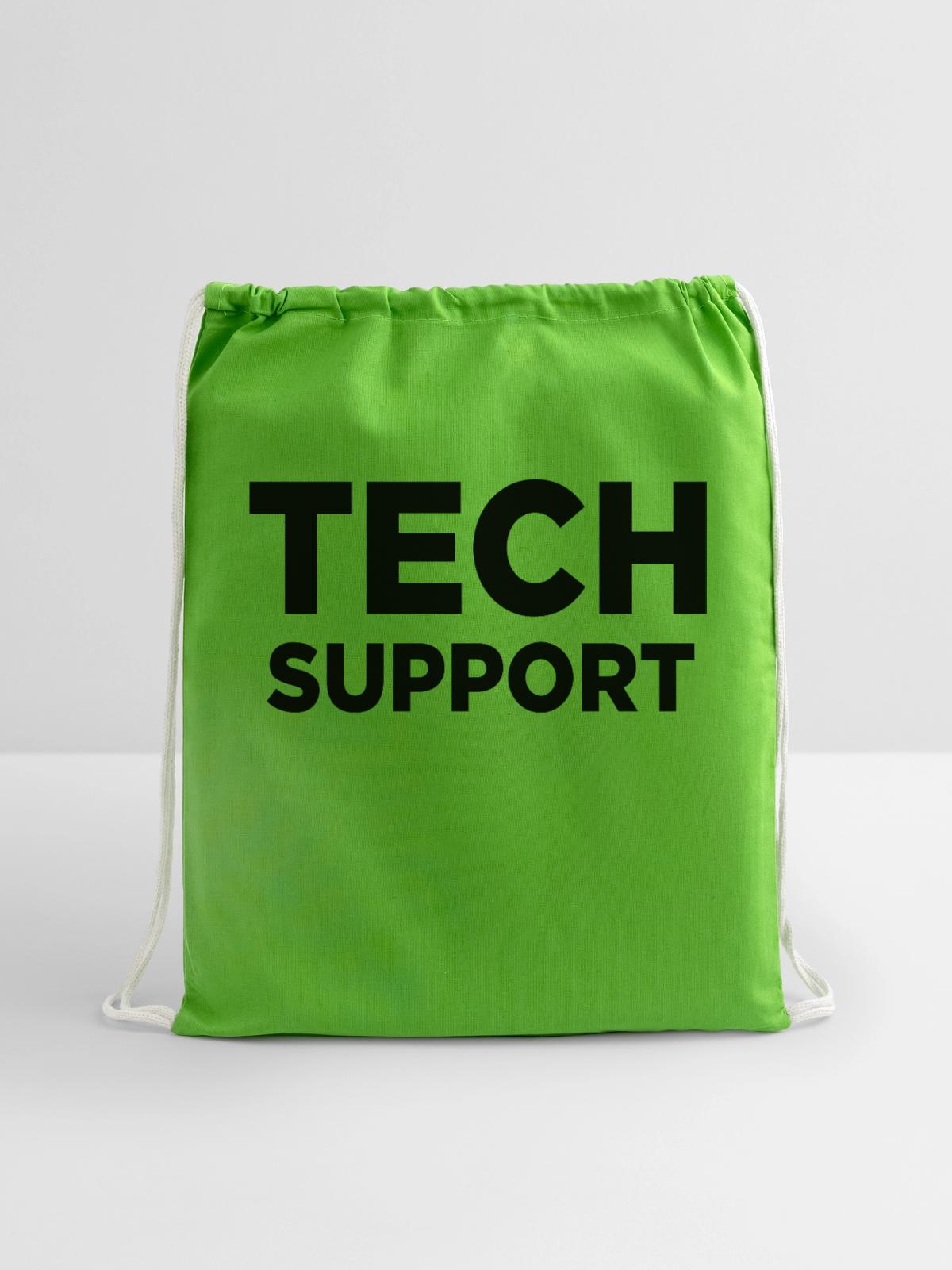 Tech Support - Cotton Drawstring Bag - clover - Front