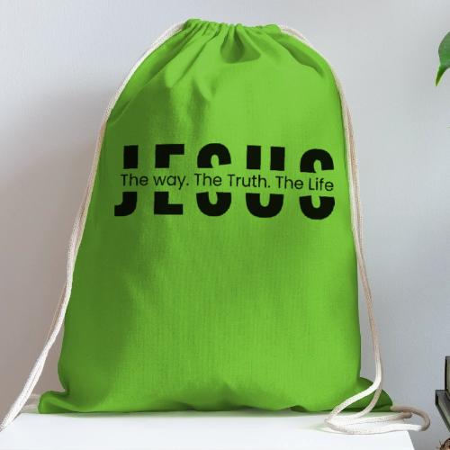 Jesus the Truth and the Life Bible Verse Merch - Cotton Drawstring Bag
