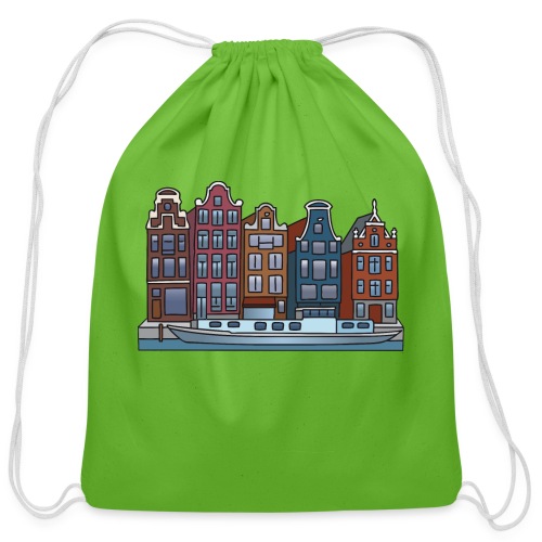 Amsterdam Canal houses - Cotton Drawstring Bag