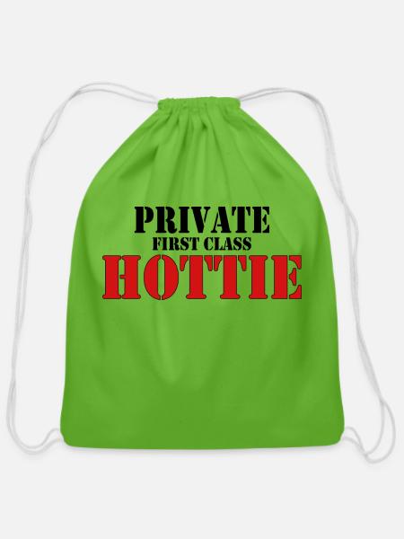 Private First Class Hottie - Cotton Drawstring Bag - clover