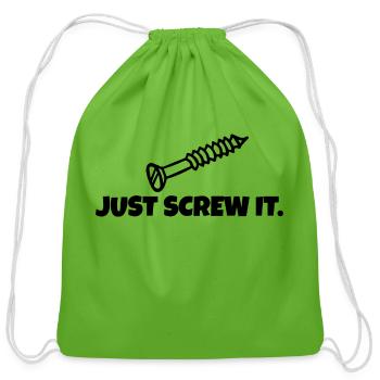 Just Screw It - Cotton Drawstring Bag - clover - Front