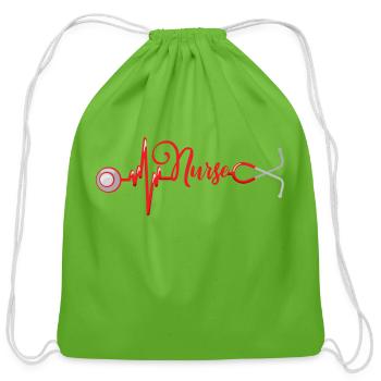 Stethoscope that creates a heartbeat - Cotton Drawstring Bag - clover - Front