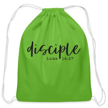 Disciple Bible Verse Christian - Cotton Drawstring Bag - clover - Front