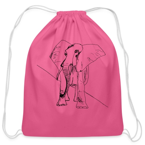 The leery elephant - Cotton Drawstring Bag