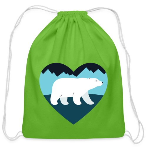 Polar Bear Love - Cotton Drawstring Bag